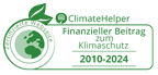 Siegel für Finanziellen Beitrag zum Klimaschutz mit Zeitspanne von ClimateHelper